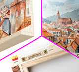 Terrassa Spain Wall Art, Panoramic Travel Poster, Panoramic Framed Canvas Print, City Wall Art, Wall Hanging Home Decor, Travel Art