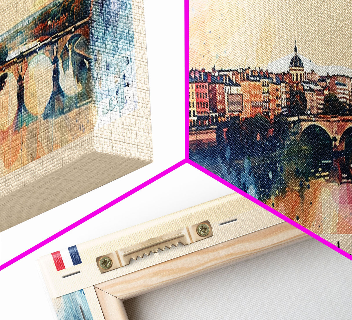 Toulouse Franc Wall Art, Panoramic Travel Poster, Panoramic Framed Canvas Print, City Wall Art, Wall Hanging Home Decor, Travel Art