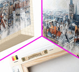 Tournai Belgium Travel Print Wall Art, Panoramic City Art, Travel Art, Wall Decor, Vacation Gift, Framed Canvas Print Or Metal Art