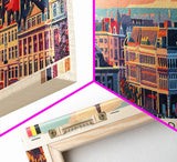 Antwerp Belgium Wall Art, Panoramic Travel Poster, Panoramic Framed Canvas Print, City Wall Art, Wall Hanging Home Decor, Travel Art