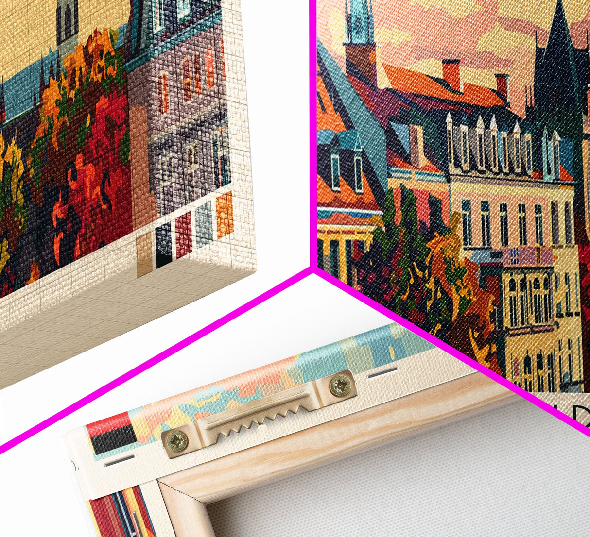 Augsburg Germany Panoramic Travel Poster, Framed Canvas Print or Metal Wall Art, Travel Art, Home Decor, Panoramic Painting, Midcentury Art