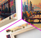 Frankfurt Germany Travel Print Wall Art, Panoramic City Art, Travel Art, Wall Decor, Vacation Gift, Framed Canvas Print Or Metal Art