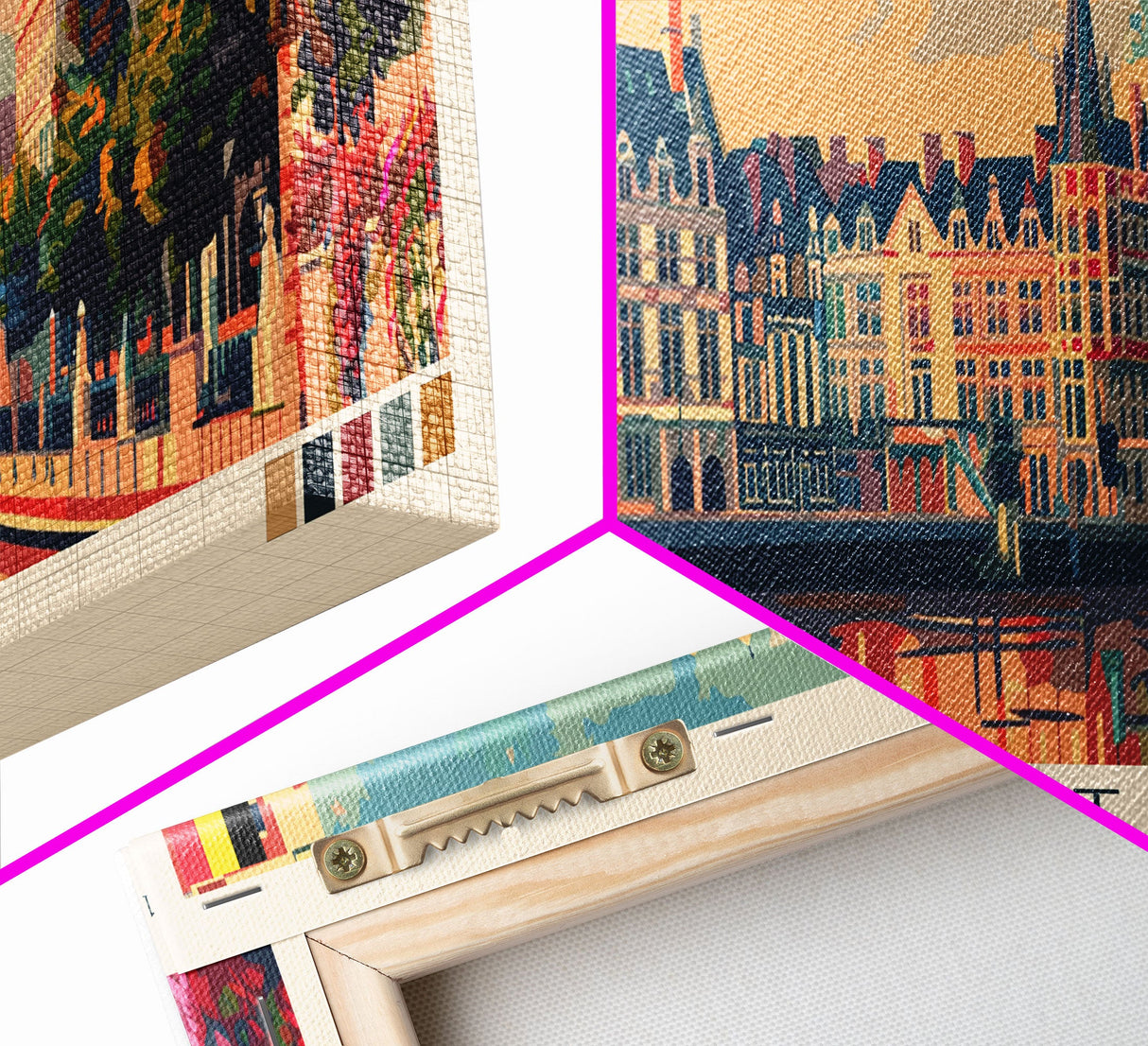 Ghent Belgium Wall Art, Panoramic Travel Poster, Panoramic Framed Canvas Print, City Wall Art, Wall Hanging Home Decor, Travel Art