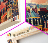 Leuven Belgium Travel Print Wall Art, Panoramic City Art, Travel Art, Wall Decor, Vacation Gift, Framed Canvas Print Or Metal Art