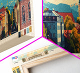 Ljubljana Slovenia Wall Art, Panoramic Travel Poster, Panoramic Framed Canvas Print, City Wall Art, Wall Hanging Home Decor, Travel Art