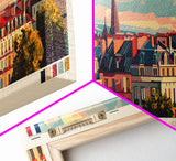 Nantes France Travel Print Wall Art, Panoramic City Art, Travel Art, Wall Decor, Vacation Gift, Framed Canvas Print Or Metal Art