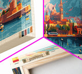 Palma Spain Travel Art, City Art, Framed Canvas Print or Metal Wall Art, Europe Travel Poster, Panoramic Wall Art, Extra Wide Wall Art