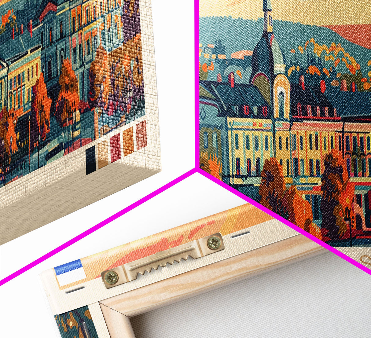 Podolsk Russia Panoramic Travel Poster, Framed Canvas Print or Metal Wall Art, Travel Art, Home Decor, Panoramic Painting, Midcentury Art