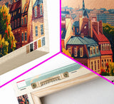 Pozna Poland Travel Art, City Art, Framed Canvas Print or Metal Wall Art, Europe Travel Poster, Panoramic Wall Art, Extra Wide Wall Art