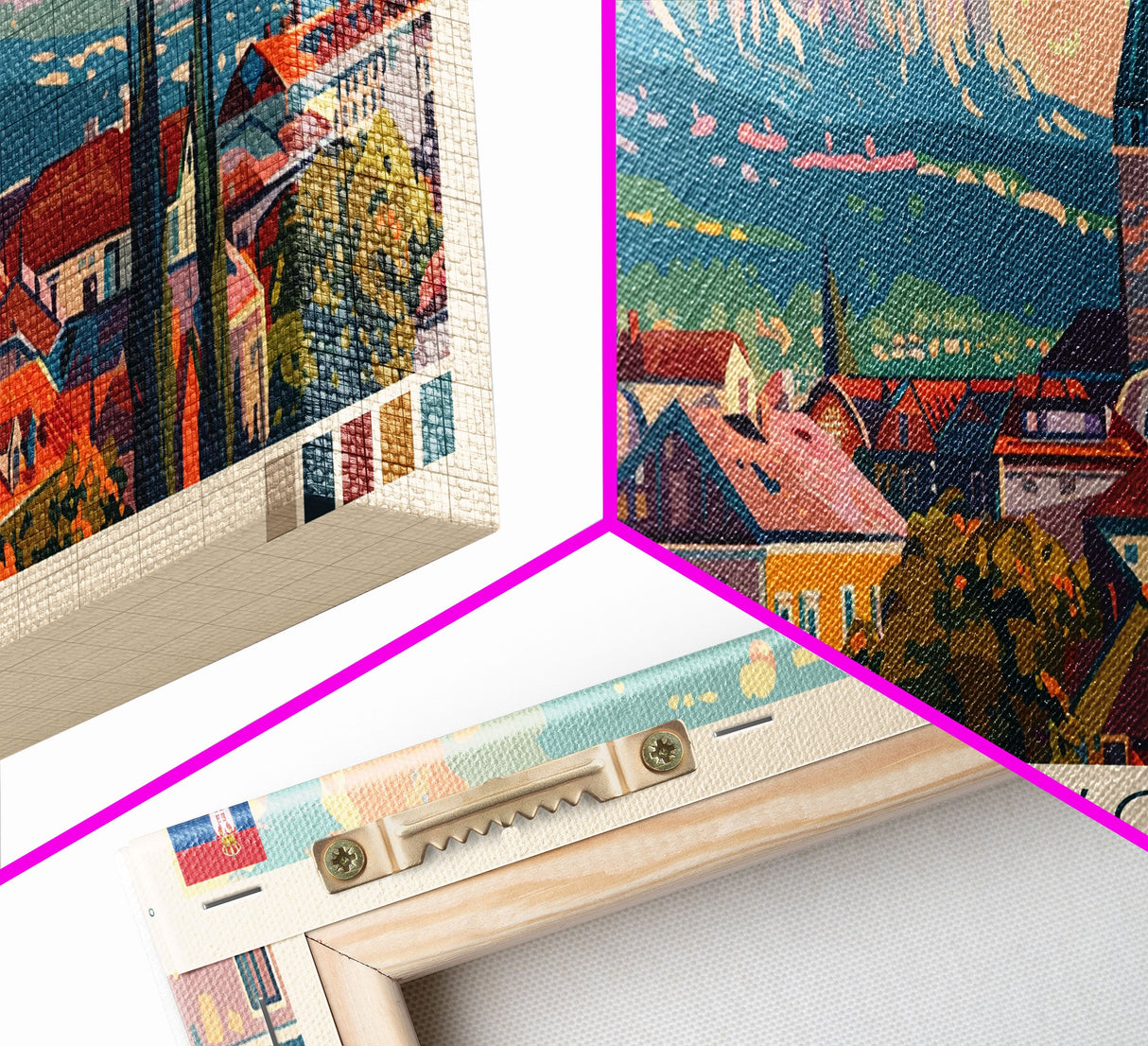 Valjevo Serbia Panoramic Travel Poster, Framed Canvas Print or Metal Wall Art, Travel Art, Home Decor, Panoramic Painting, Midcentury Art