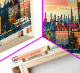 Westminster United Kingdom Wall Art, Panoramic Travel Poster, Panoramic Framed Canvas Print, City Wall Art, Wall Hanging Home Decor, Travel Art