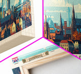 Coventry United Kingdom Wall Art, Panoramic Travel Poster, Panoramic Framed Canvas Print, City Wall Art, Wall Hanging Home Decor, Travel Art