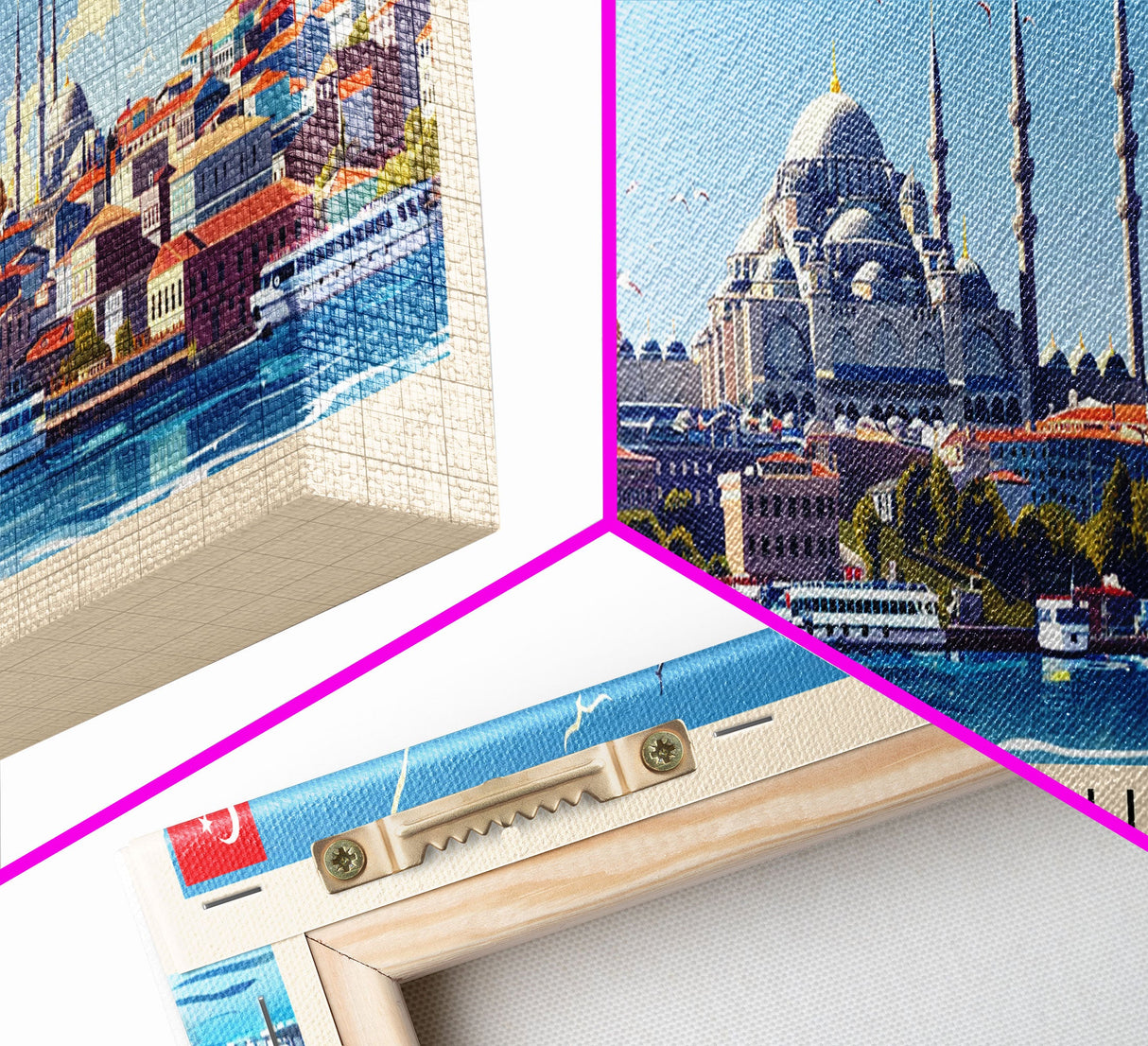 Istanbul Turkey Travel Print Wall Art, Panoramic City Art, Travel Art, Wall Decor, Vacation Gift, Framed Canvas Print Or Metal Art