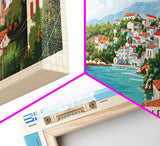 Kallithea Greece Travel Art, City Art, Framed Canvas Print or Metal Wall Art, Europe Travel Poster, Panoramic Wall Art, Extra Wide Wall Art