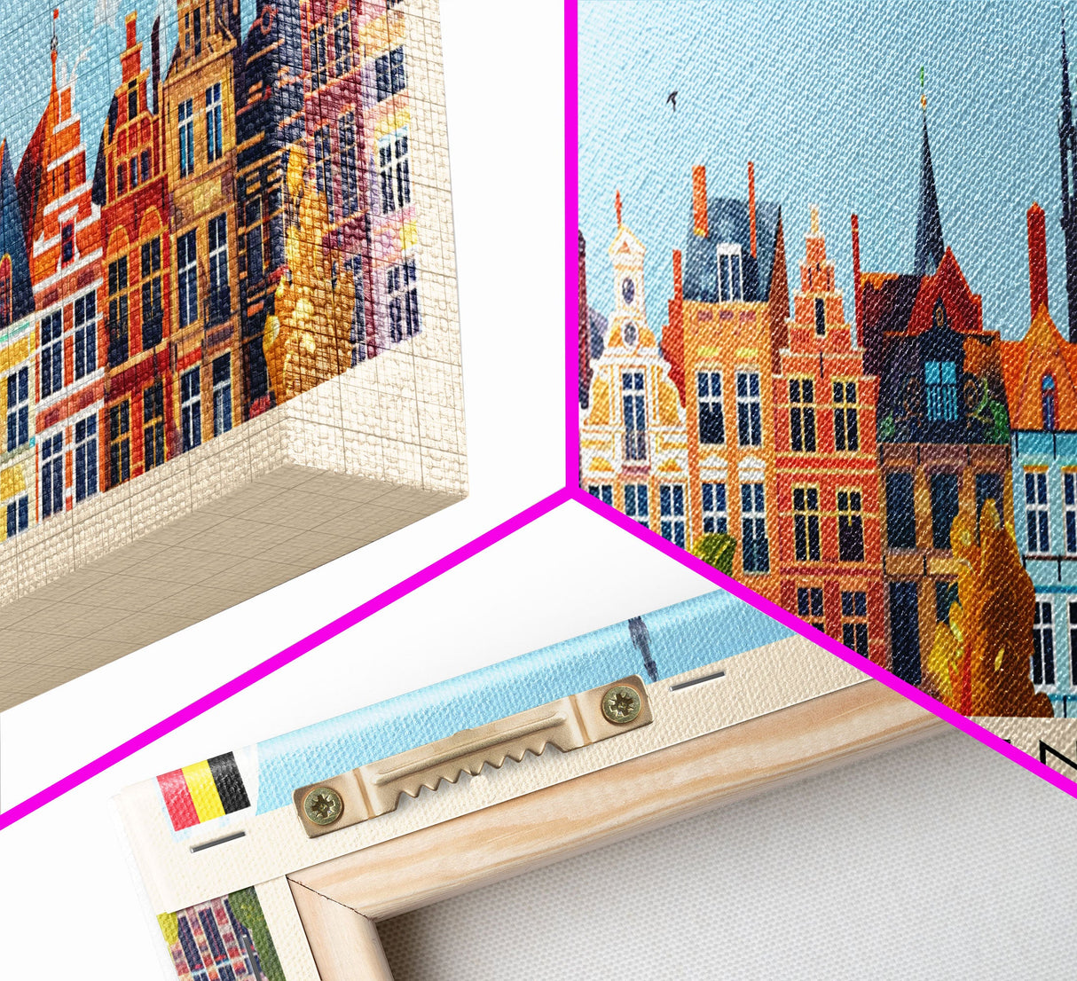 Leuven Belgium Travel Print Wall Art, Panoramic City Art, Travel Art, Wall Decor, Vacation Gift, Framed Canvas Print Or Metal Art