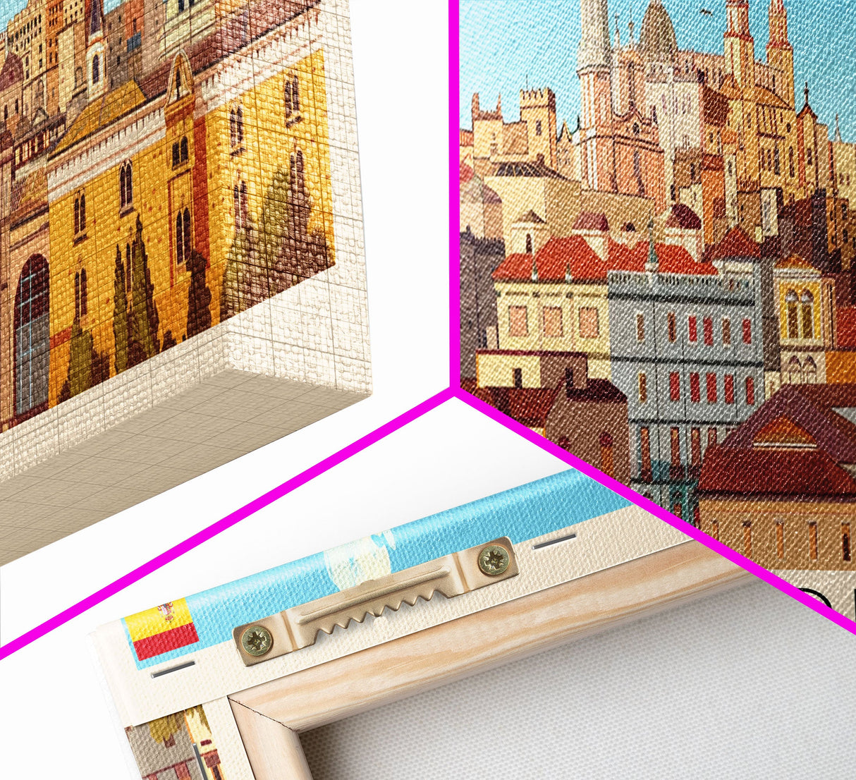 Valladolid Spain Wall Art, Panoramic Travel Poster, Panoramic Framed Canvas Print, City Wall Art, Wall Hanging Home Decor, Travel Art