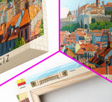 Vitoria Gasteiz Spain Travel Art, City Art, Framed Canvas Print or Metal Wall Art, Europe Travel Poster, Panoramic Wall Art, Extra Wide Wall Art