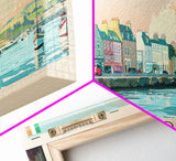 Waterford Ireland Panoramic Travel Poster, Framed Canvas Print or Metal Wall Art, Travel Art, Home Decor, Panoramic Painting, Midcentury Art