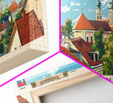 Zrenjanin Serbia Wall Art, Panoramic Travel Poster, Panoramic Framed Canvas Print, City Wall Art, Wall Hanging Home Decor, Travel Art