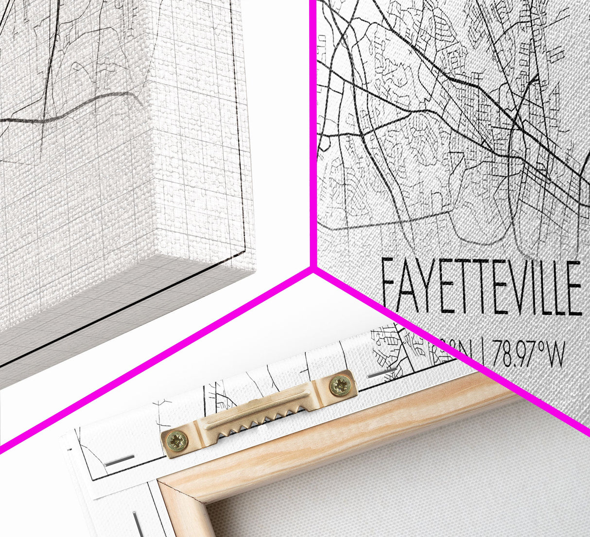 Panoramic Fayetteville City Map, North Carolina Art, Map Print, Minimalist Wall Art, Canvas Art, Housewarming Gift, Street Map, Closing Gift