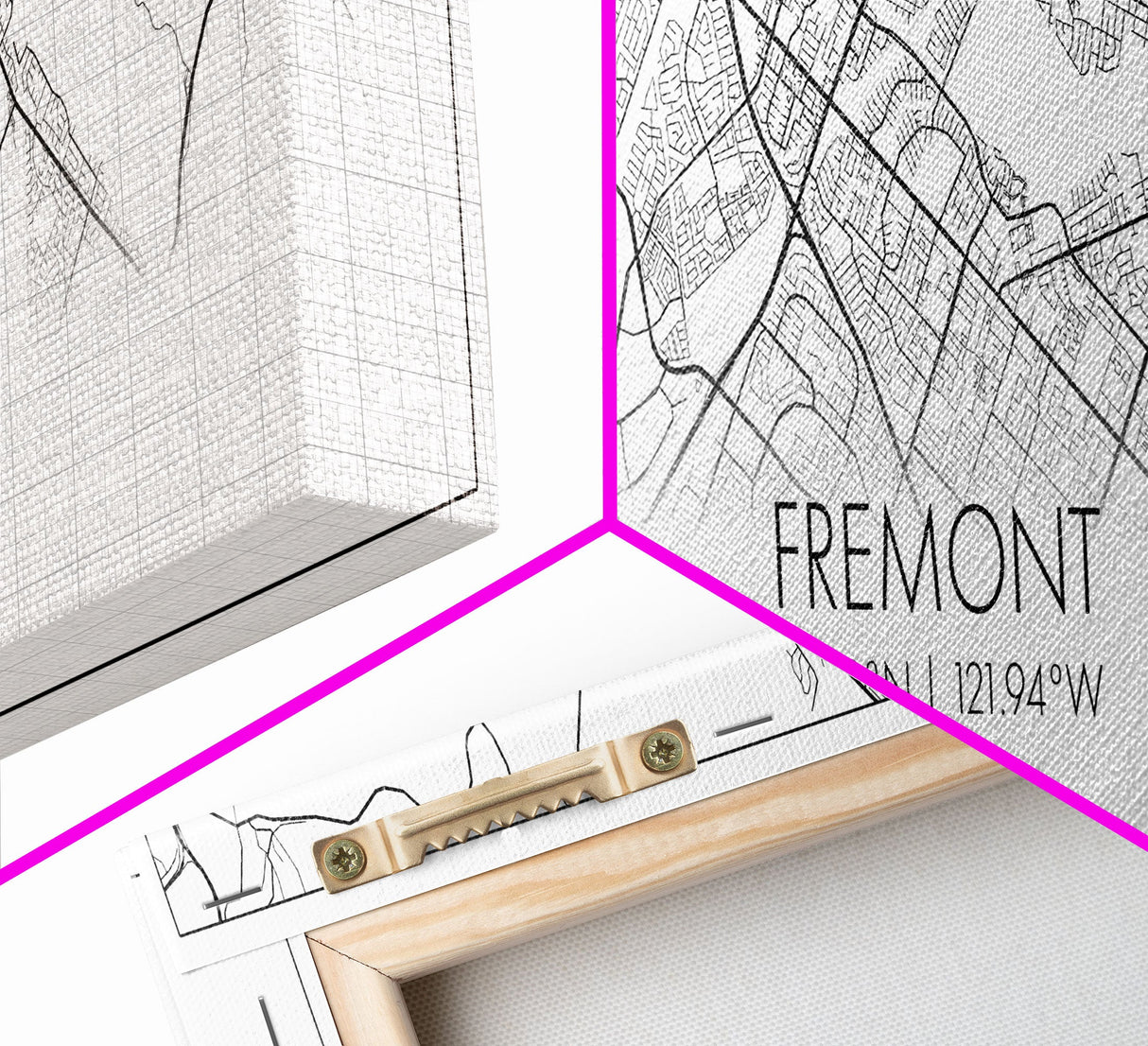 Panoramic Fremont City Map, California Art, Map Print, Minimalist Wall Art, Canvas Art, Housewarming Gift, Street Map Art, Closing Gift