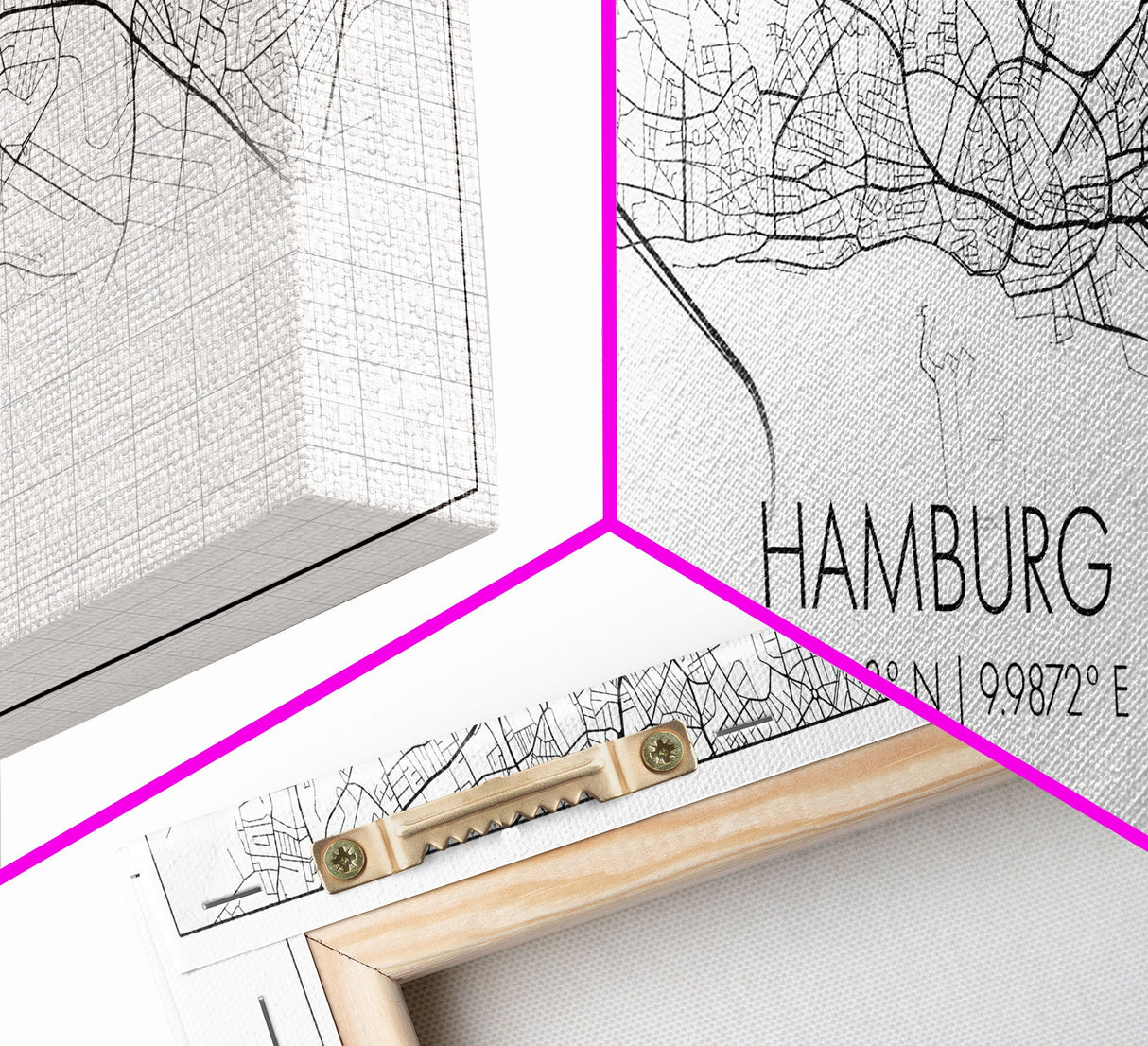 Panoramic Hamburg City Map, Germany Art, Map Print, Minimalist Wall Art, Canvas Art, Housewarming Gift, Street Map Art, Closing Gift