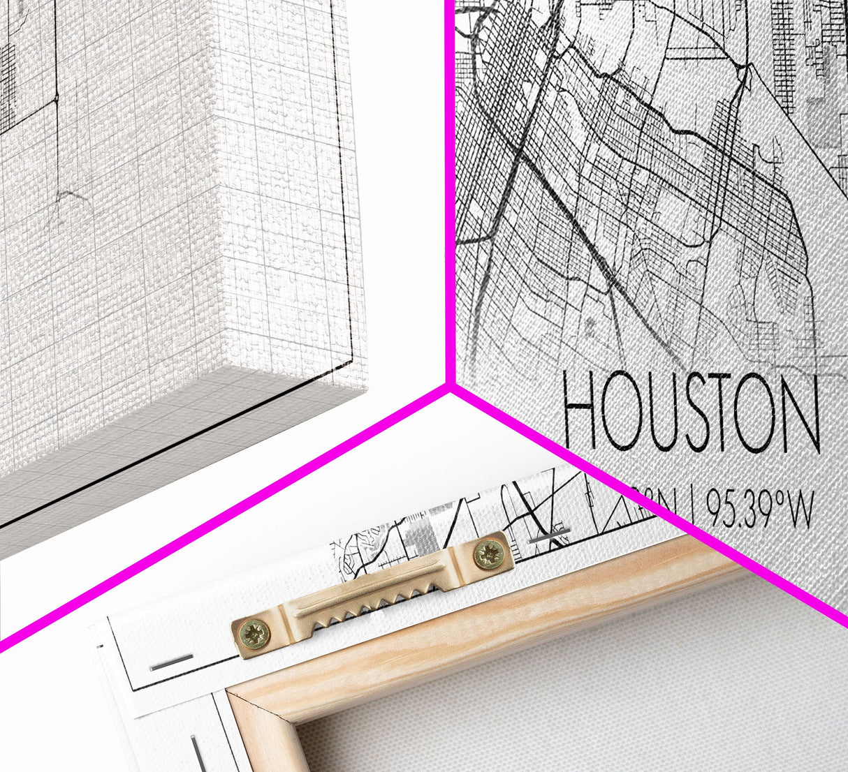 Panoramic Houston City Map, Texas Art, Map Print, Minimalist Wall Art, Canvas Art, Housewarming Gift, Street Map Art, Closing Gift