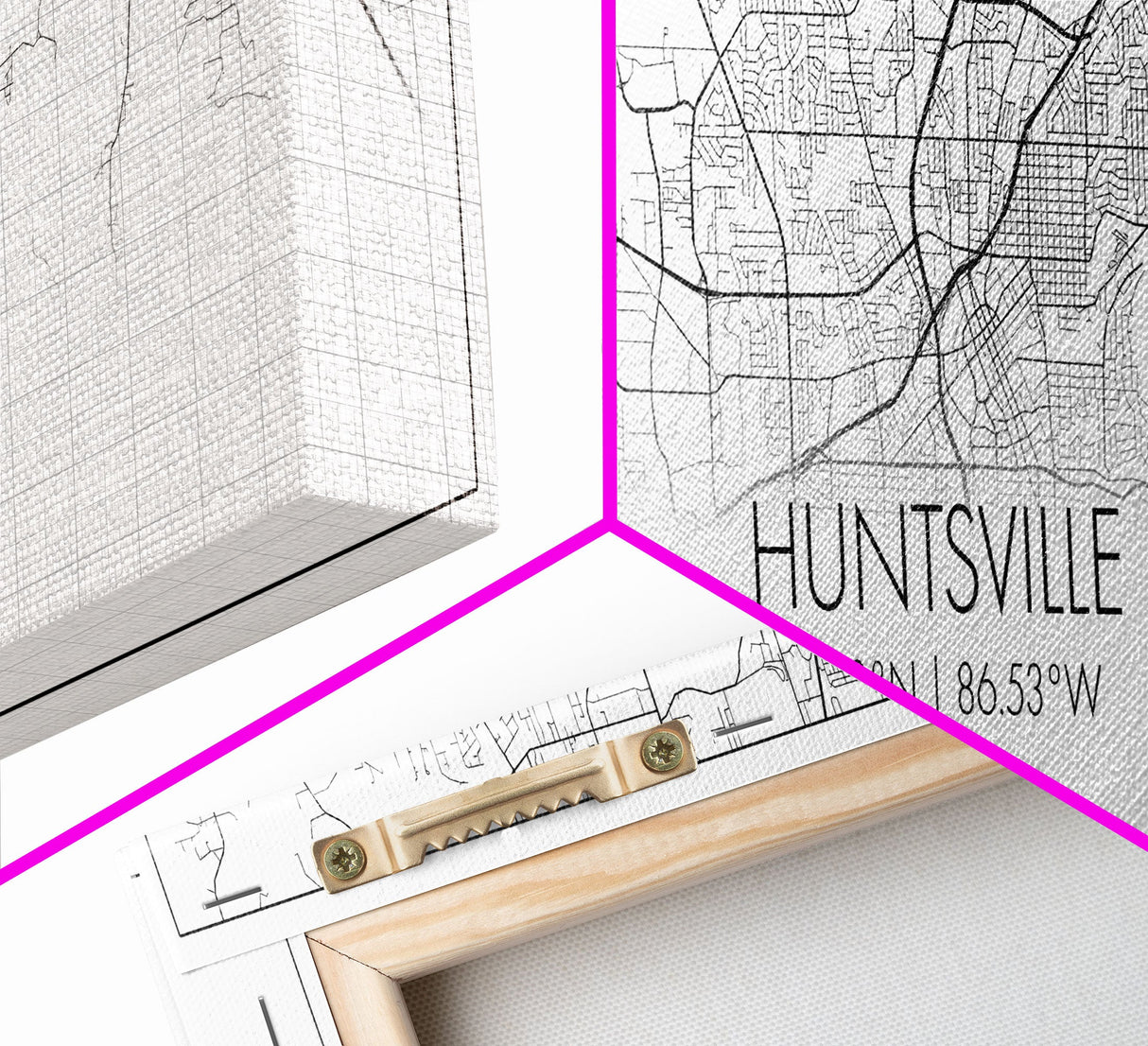 Panoramic Huntsville City Map, Alabama Art, Map Print, Minimalist Wall Art, Canvas Art, Housewarming Gift, Street Map Art, Closing Gift