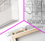 Panoramic Indianapolis  City Map, Indiana Art, Map Print, Minimalist Wall Art, Canvas Art, Housewarming Gift, Street Map Art, Closing Gift