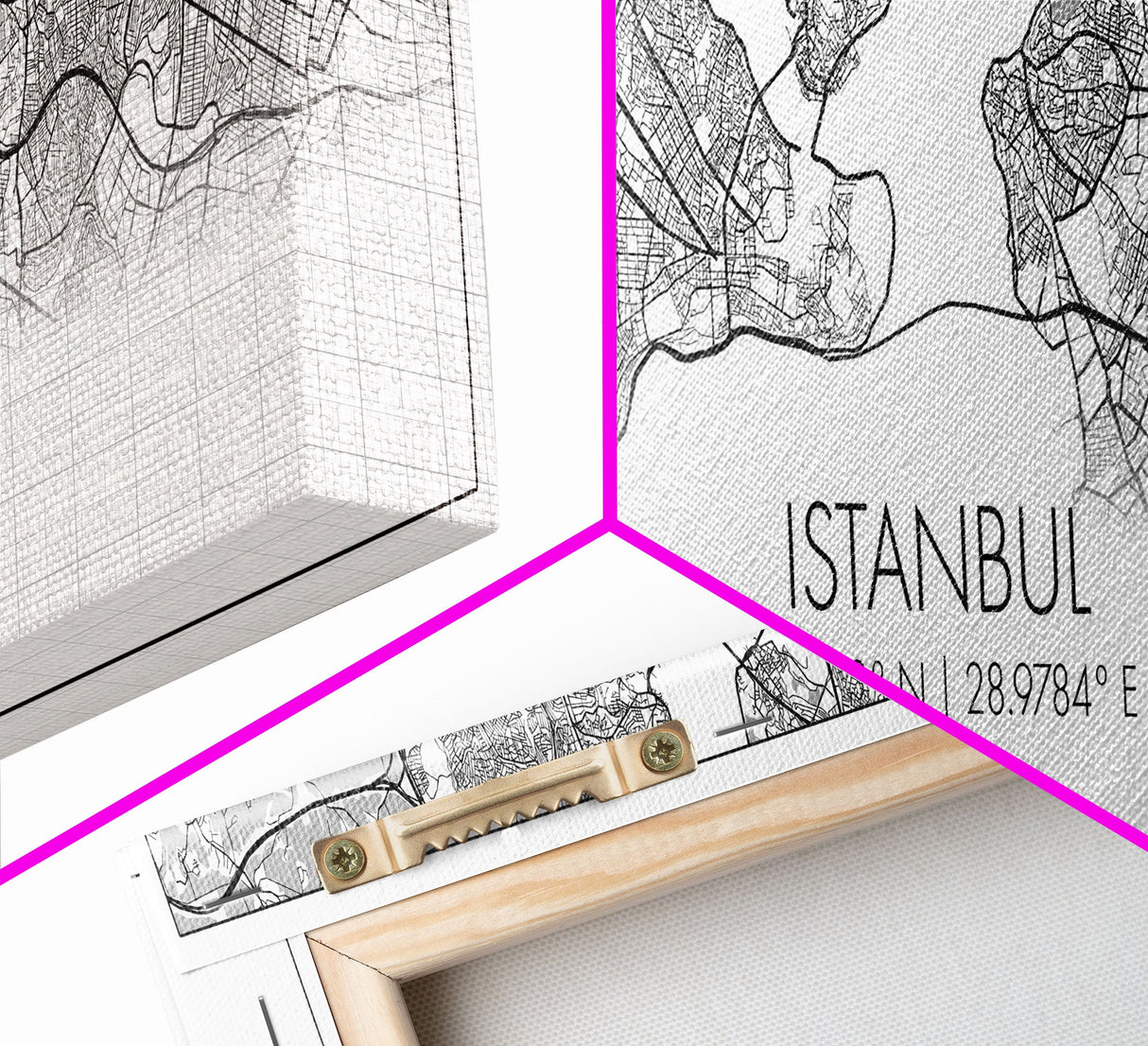 Panoramic Istanbul City Map, Turkey Art, Map Print, Minimalist Wall Art, Canvas Art, Housewarming Gift, Street Map Art, Closing Gift