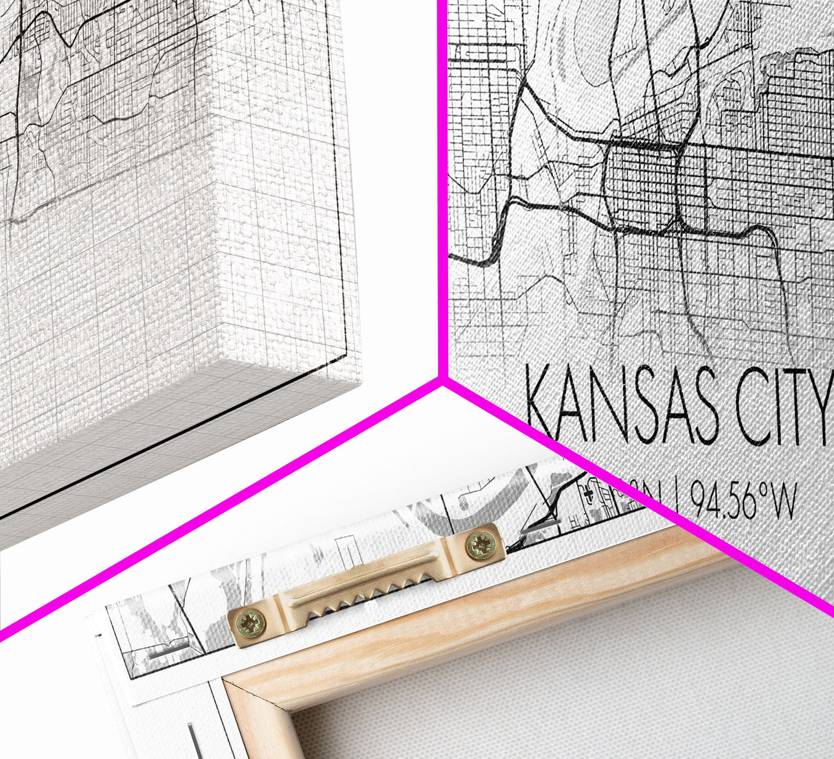 Panoramic Kansas City Map, Missouri Art, Map Print, Minimalist Wall Art, Canvas Art, Housewarming Gift, Street Map Art, Closing Gift