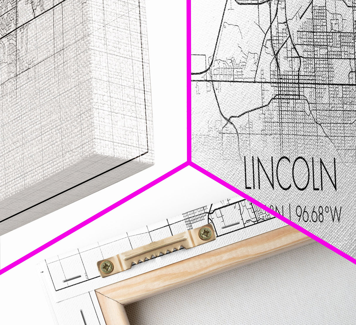 Panoramic Lincoln City Map, Nebraska Art, Map Print, Minimalist Wall Art, Canvas Art, Housewarming Gift, Street Map Art, Closing Gift