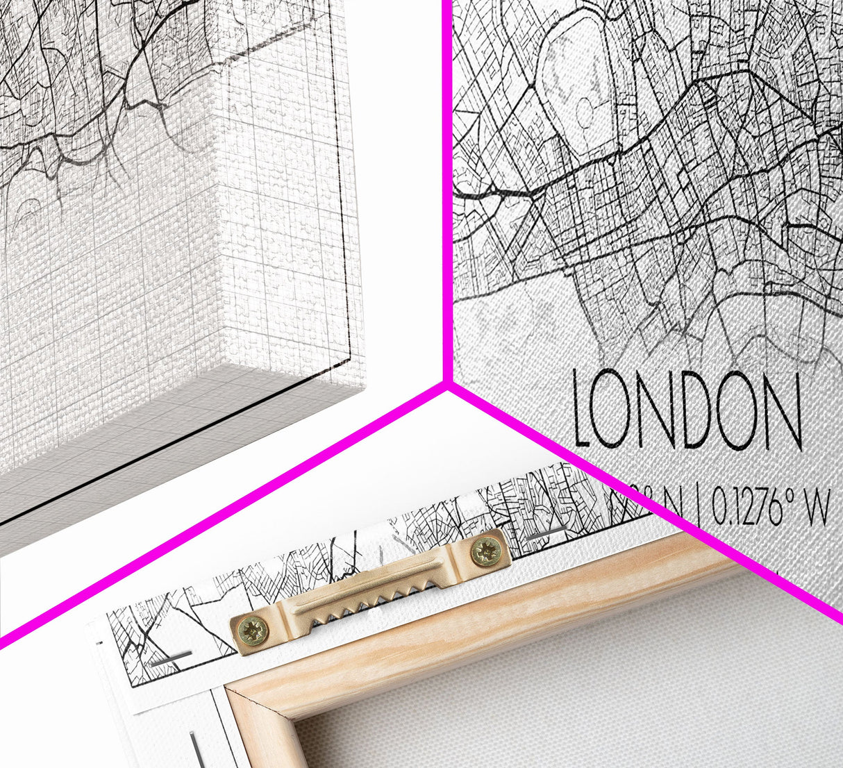 Panoramic London City Map, United Kingdom Art, Map Print, Minimalist Wall Art, Canvas Art, Housewarming Gift, Street Map Art, Closing Gift