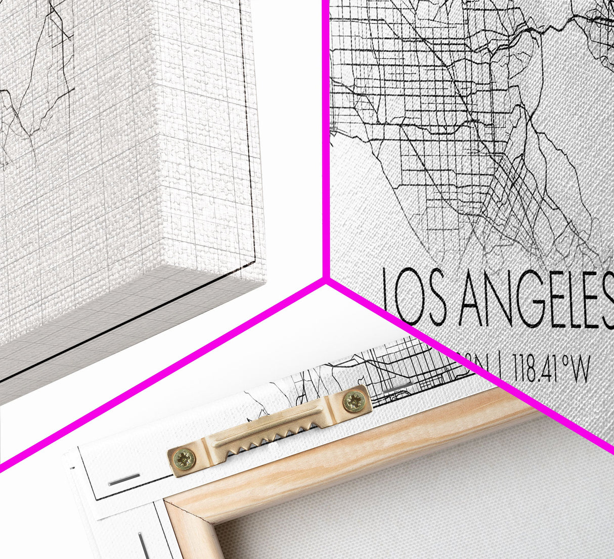 Panoramic Los Angeles City Map, California Art, Map Print, Minimalist Wall Art, Canvas Art, Housewarming Gift, Street Map Art, Closing Gift