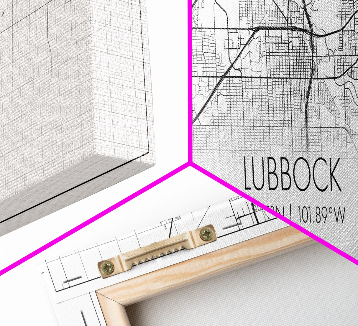 Panoramic Lubbock City Map, Texas Art, Map Print, Minimalist Wall Art, Canvas Art, Housewarming Gift, Street Map Art, Closing Gift