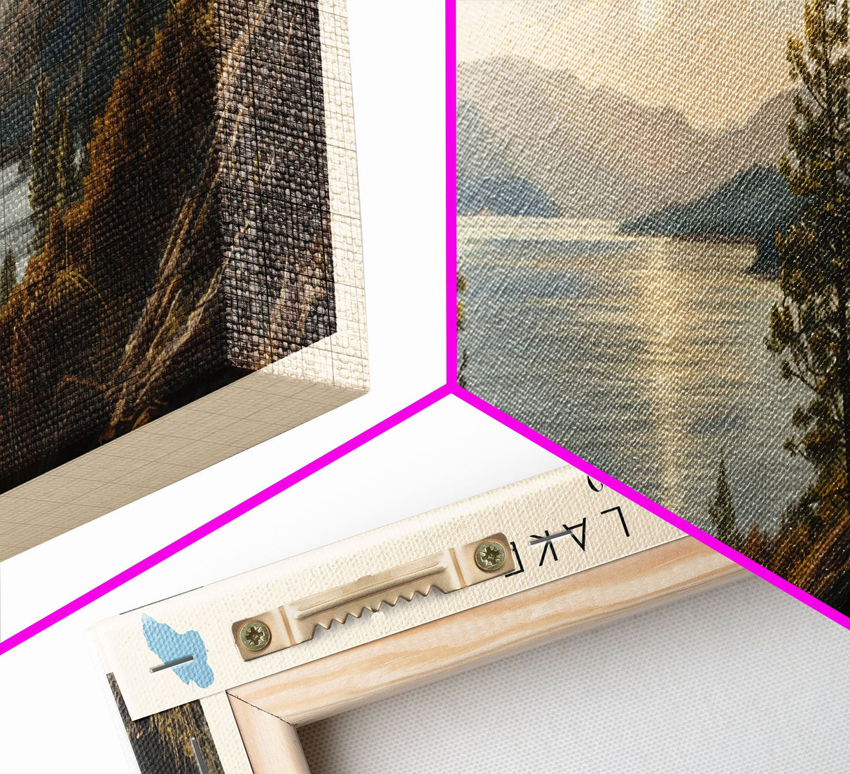 Grand Lake Colorado Framed Canvas Print, Panoramic Lake House Decor, Wall Art, Travel Poster, Stunning Lake Painting, Nature Art