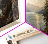 Grand Lake Colorado Framed Canvas Print, Panoramic Lake House Decor, Wall Art, Travel Poster, Stunning Lake Painting, Nature Art