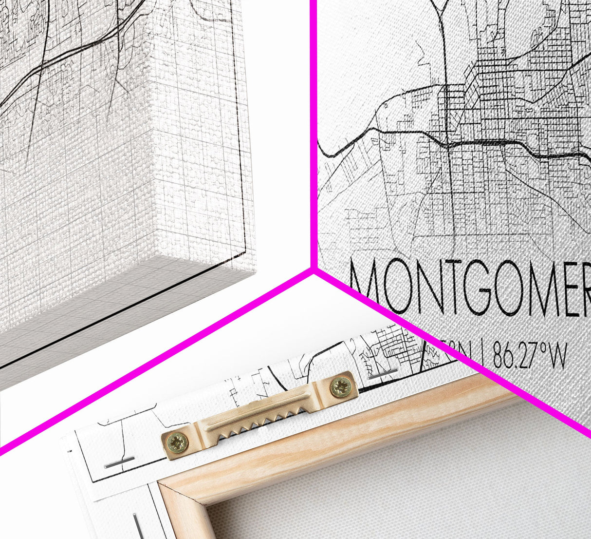 Panoramic Montgomery City Map, Alabama Art, Map Print, Minimalist Wall Art, Canvas Art, Housewarming Gift, Street Map Art, Closing Gift