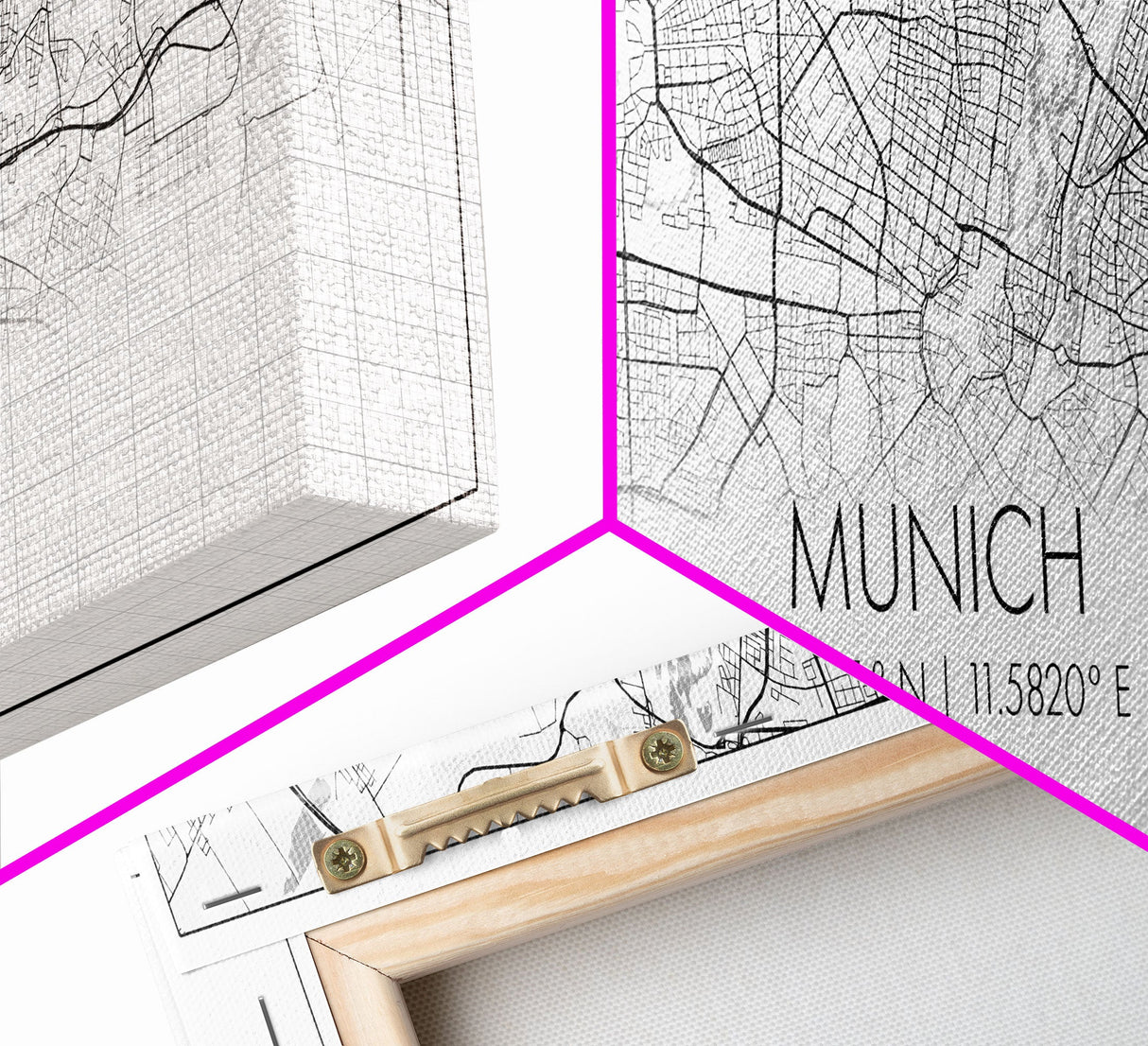 Panoramic Munich City Map, Germany Art, Map Print, Minimalist Wall Art, Canvas Art, Housewarming Gift, Street Map Art, Closing Gift