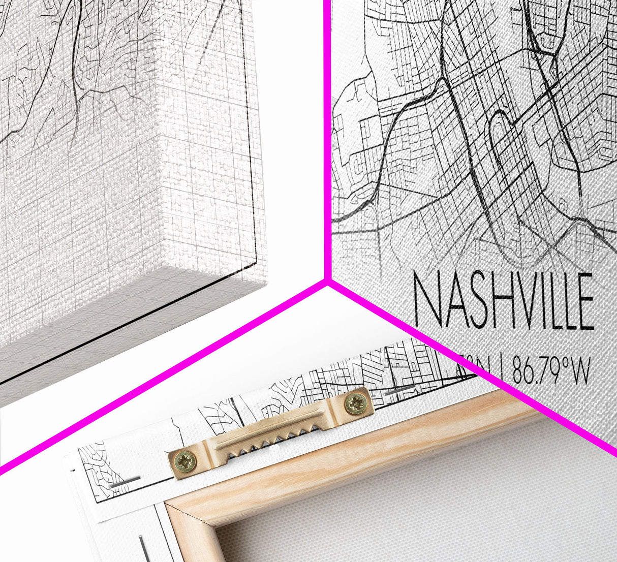 Panoramic Nashville City Map, Tennessee Art, Map Print, Minimalist Wall Art, Canvas Art, Housewarming Gift, Street Map Art, Closing Gift