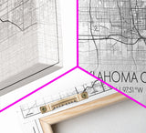 Oklahoma City Map, Oklahoma Art, Map Print, Minimalist Wall Art, Wall Art, Canvas Art, Panoramic Art, Farmhouse Décor, Real Estate Gift