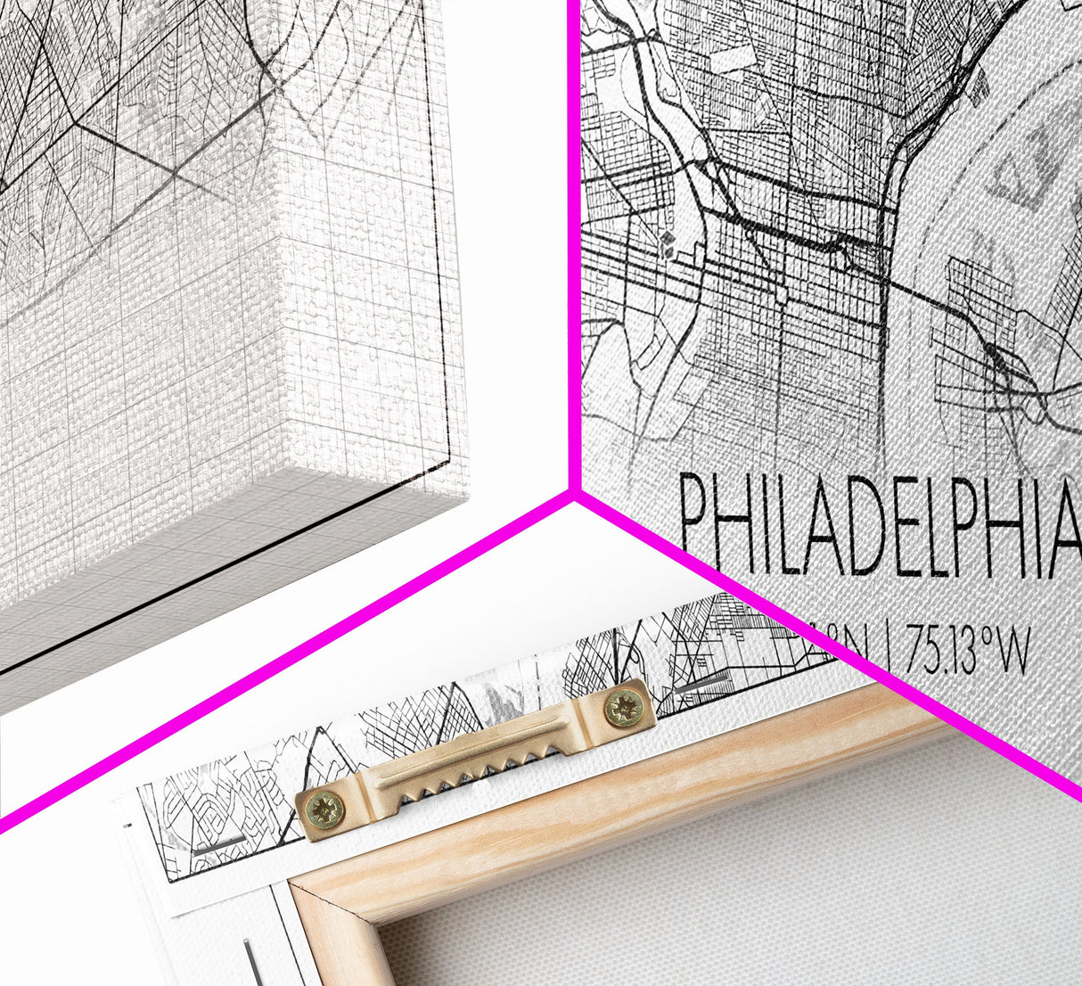 Panoramic Philadelphia City Map, Pennsylvania Art, Map Print, Minimalist Wall Art, Canvas Art, Housewarming Gift, Street Map, Closing Gift