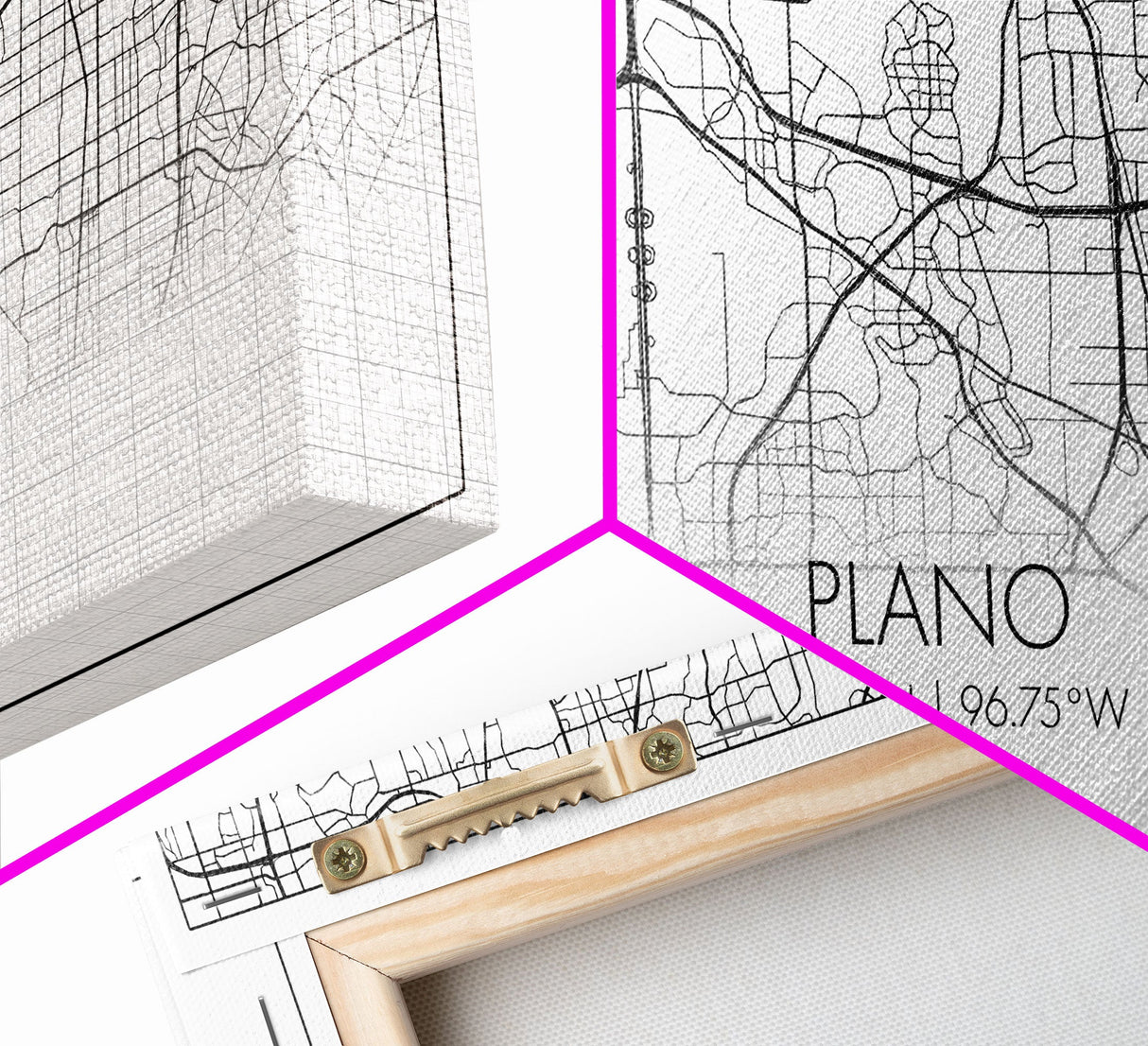 Plano City Map, Texas Art, Map Print, Minimalist Wall Art, Wall Art, Canvas Art, Marketing Gifts, Dorm Wall Art, Cabin Wall Art, Panoramic