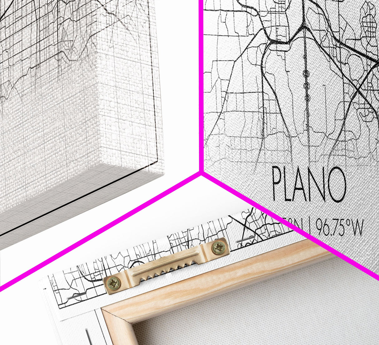 Panoramic Plano City Map, Texas Art, Map Print, Minimalist Wall Art, Canvas Art, Housewarming Gift, Street Map Art, Closing Gift