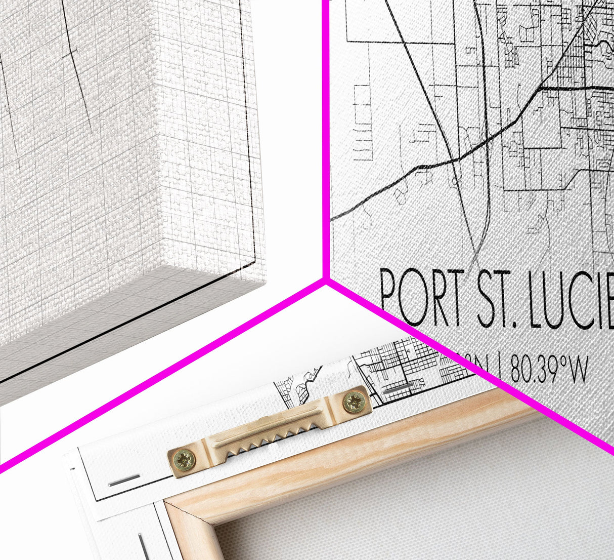 Panoramic Port St Lucie City Map, Florida Art, Map Print, Minimalist Wall Art, Canvas Art, Housewarming Gift, Street Map Art, Closing Gift