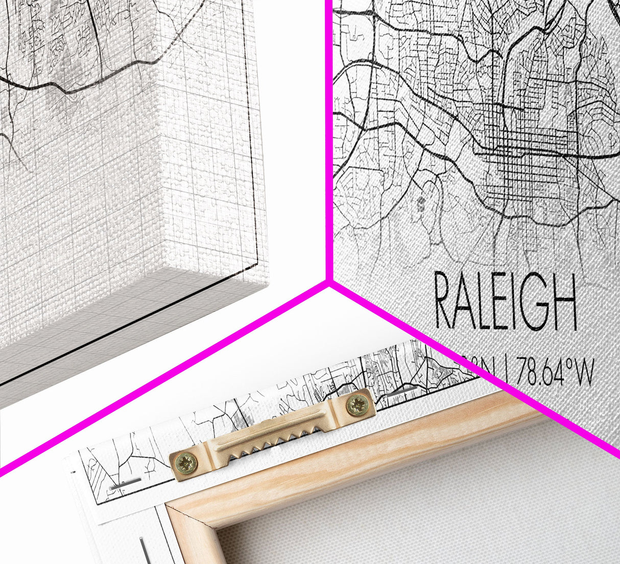 Panoramic Raleigh City Map, North Carolina Art, Map Print, Minimalist Wall Art, Canvas Art, Housewarming Gift, Street Map Art, Closing Gift