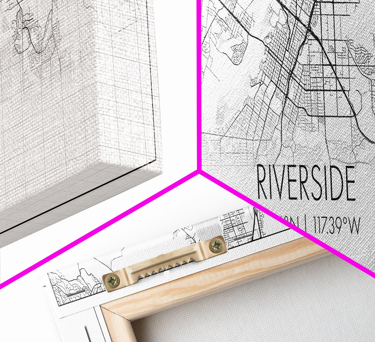 Panoramic Riverside City Map, California Art, Map Print, Minimalist Wall Art, Canvas Art, Housewarming Gift, Street Map Art, Closing Gift