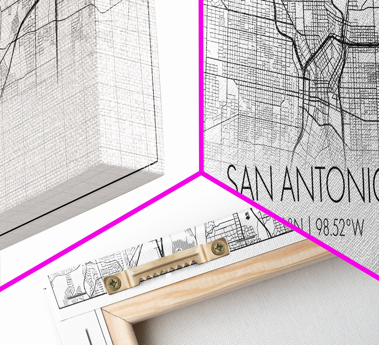 Panoramic San Antonio City Map, Texas Art, Map Print, Minimalist Wall Art, Canvas Art, Housewarming Gift, Street Map Art, Closing Gift