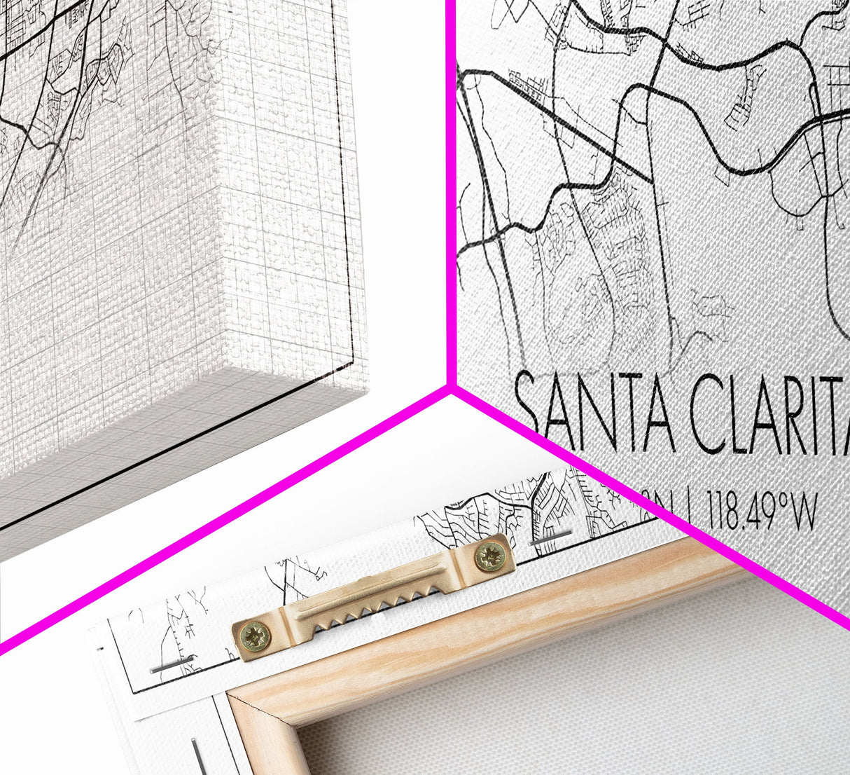 Panoramic Santa Clarita City Map, California Art, Map Print, Minimalist Wall Art, Canvas Art, Housewarming Gift, Street Map, Closing Gift