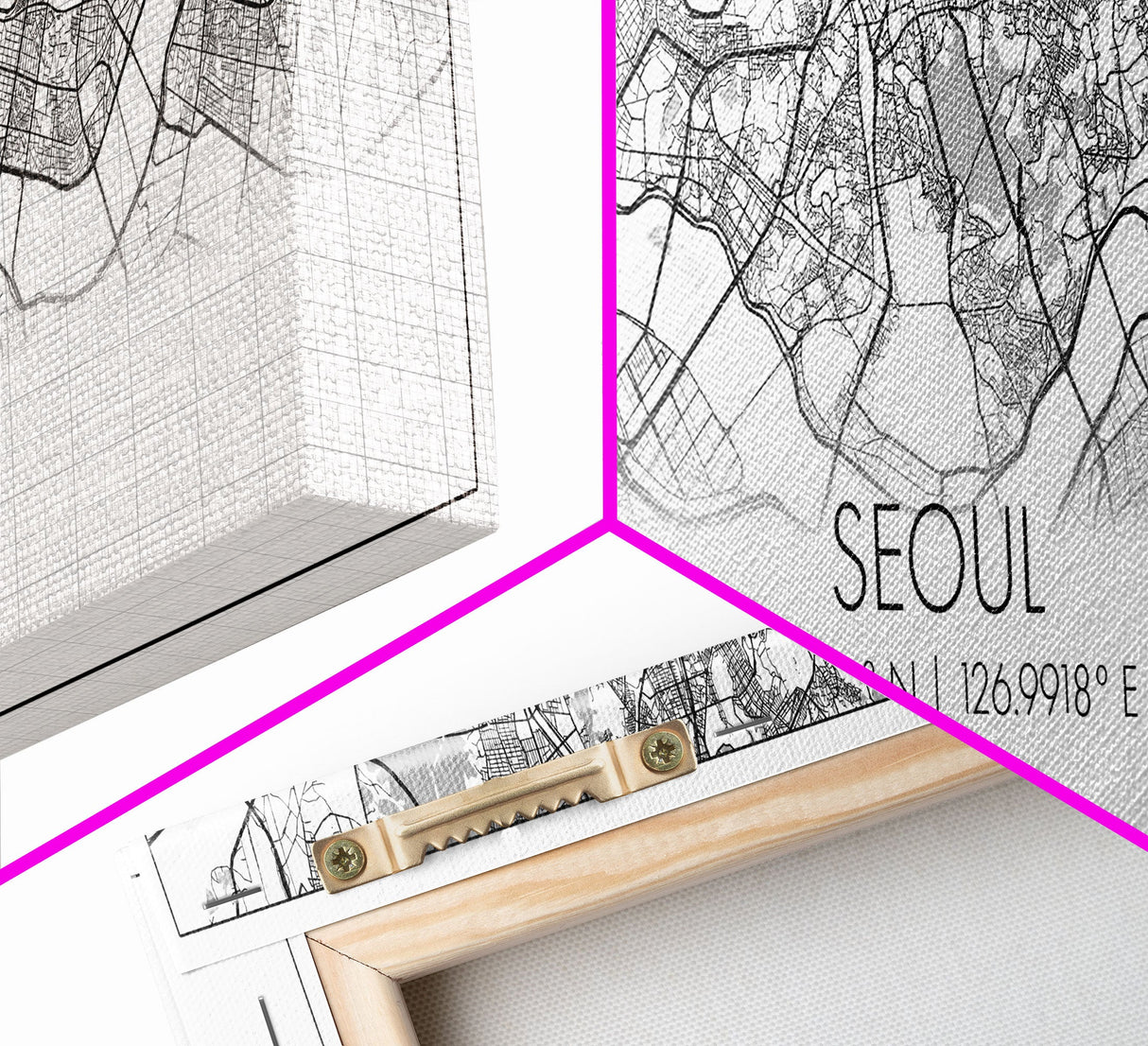 Panoramic Seoul City Map, South Korea Art, Map Print, Minimalist Wall Art, Canvas Art, Housewarming Gift, Street Map Art, Closing Gift